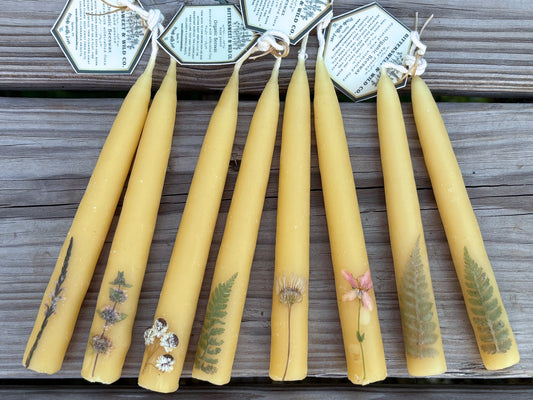 Wildflower Beeswax Taper Candles